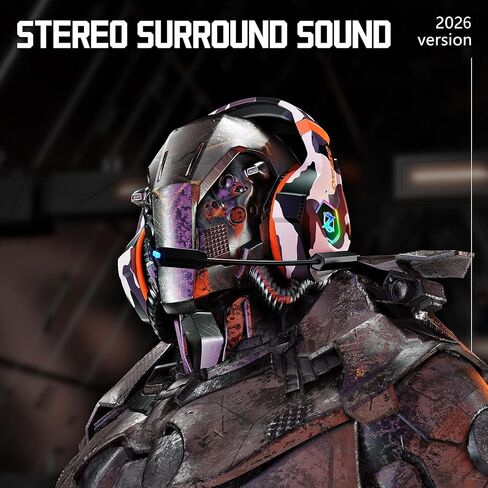 Ozeino Gaming Headset for PC, Ps4, Ps5, Xbox Headset with 7.1 Surround Sound, Gaming Headphones with Noise Cancelling Mic RGB Light Over Ear Headphones for Xbox Series X/S, Switch-Camo in Kuwait