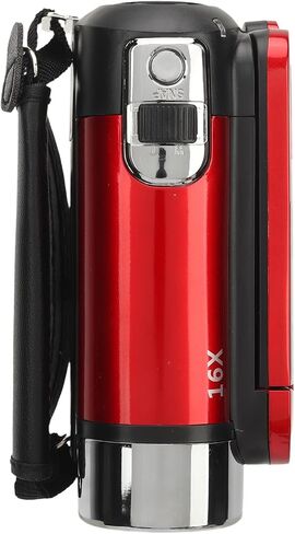 Bewinner D90 Digital Video Camera - 1080P 16MP Handheld Video Camcorder 16x Digital Zoom Video Camera with 2.7in TFT Rotatable Screen, HD Video Recorder Camera with Fill Light (Red) in Kuwait