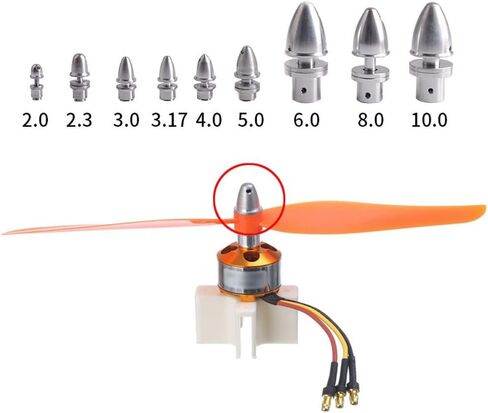 RC Bullet Holder Adapter for Brushless Motor Fits Various RC Models Compatible with 2mm 3. 17mm 4mm 5mm 6mm 8mm 10mm Shafts Works with Airplanes Helicopters and Toy Vehicles(5PCS 3.17MM Adapter) in Kuwait