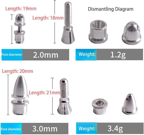 RC Bullet Holder Adapter for Brushless Motor Fits Various RC Models Compatible with 2mm 3. 17mm 4mm 5mm 6mm 8mm 10mm Shafts Works with Airplanes Helicopters and Toy Vehicles(5PCS 3.17MM Adapter) in Kuwait