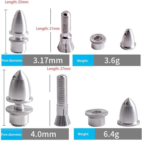 RC Bullet Holder Adapter for Brushless Motor Fits Various RC Models Compatible with 2mm 3. 17mm 4mm 5mm 6mm 8mm 10mm Shafts Works with Airplanes Helicopters and Toy Vehicles(5PCS 3.17MM Adapter) in Kuwait