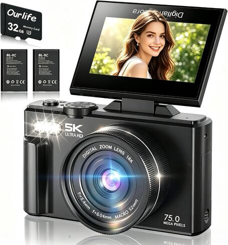 Digital Cameras for Photography,5K 75MP Autofocus Vlogging Camera in Kuwait