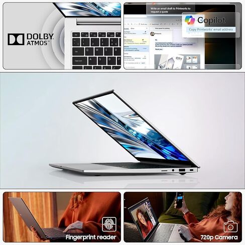 Samsung Galaxy Book4 Laptop Computer - Students and Business, 15.6" FHD, Intel Core 7-150U, 16 GB RAM 6000 MHz, 1 TB SSD, Copilot AI, Fingerprint, Backlit KB, Long Battery, Windows 11 Pro, W/Mouse in Saudi Arabia