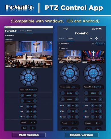 FoMaKo NDI PTZ Camera, AI Auto-Tracking Gen 3, 20x Optical Zoom,KC600 4D Joystick PTZ Camera Controller,S,for Study Tours Live Event or Summer Camps Live Streaming(FMK20UH NDI-BX2+KC600) in Kuwait
