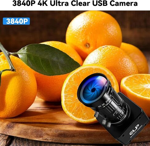 USB3.0 4K 60fps High Speed Industrial Camera,CS-Mount 10X Manual 5-50mm Varifocal Zoom Lens,3840×2160 Resolution,Plug and Play,Compatible with Windows, Linux Mac Android PC Jetson Nano in Kuwait