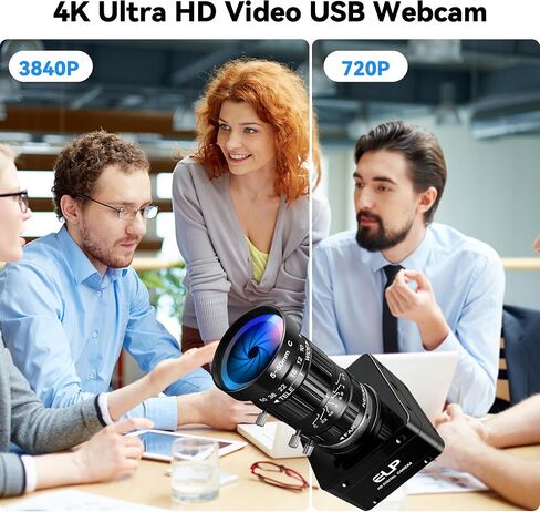 USB3.0 4K 60fps High Speed Industrial Camera,CS-Mount 10X Manual 5-50mm Varifocal Zoom Lens,3840×2160 Resolution,Plug and Play,Compatible with Windows, Linux Mac Android PC Jetson Nano in Kuwait