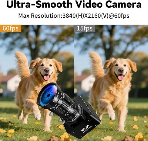 USB3.0 4K 60fps High Speed Industrial Camera,CS-Mount 10X Manual 5-50mm Varifocal Zoom Lens,3840×2160 Resolution,Plug and Play,Compatible with Windows, Linux Mac Android PC Jetson Nano in Kuwait