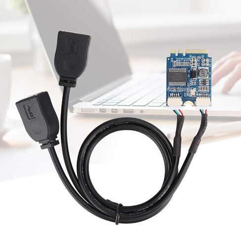 M.2 NGFF to USB Riser Card, Double Port USB2.0 Interface Expansion Card Cable Adapter, for Motherboard or Notebook, WinXP/Vista Compatible in Kuwait