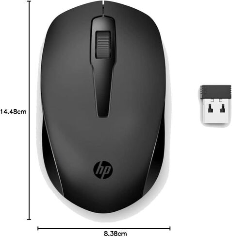 HP 150 Wireless Mouse, 3-Button with Dual Control Scroll Wheel 1600 DPI Optical Sensor with Ergonomic Design for All-Day Comfort for Lefty or Righty Use (2S9L1AA#ABL) in Kuwait