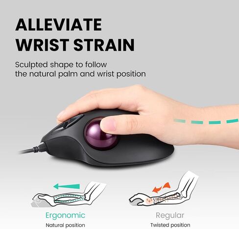 Perixx Perimice-517 Wired Trackball USB Mouse, 7 Button Design, Build-in 1.34 Inch Trackball with Pointing Feature in Kuwait
