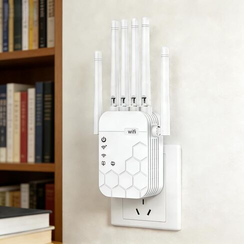 AC1200Mbps WiFi Extender Signal Booster for Home, WiFi Extenders Dual Band (5.8GHz/2.4GHz), WiFi Booster with Ethernet Port Covers up to 10000 Sq.ft, Compatible with 105 Devices in Kuwait