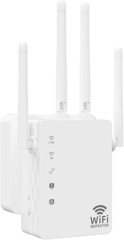 2023 WiFi Extender，5G Dual Band 1200Mbps Fastest Long Range Extenders Booster Covers Up to 8500 Sq.Ft and 40 Devices Wireless Internet Repeater Signal Amplifier for Home Easy Setup, white in Kuwait