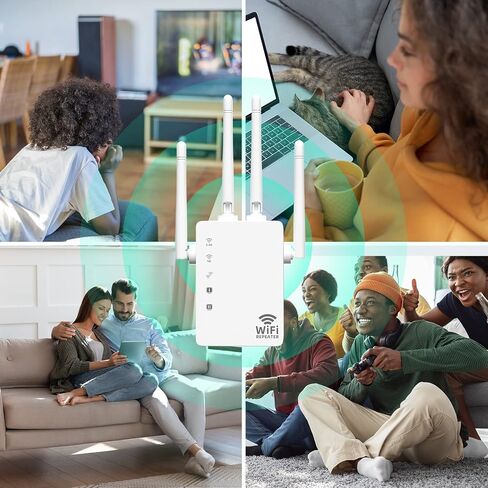 2023 WiFi Extender，5G Dual Band 1200Mbps Fastest Long Range Extenders Booster Covers Up to 8500 Sq.Ft and 40 Devices Wireless Internet Repeater Signal Amplifier for Home Easy Setup, white in Kuwait