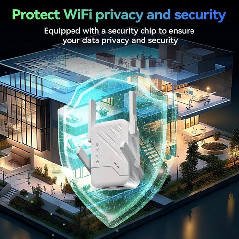 Wireless Router Amplifier Easy Setup, WiFi Extender Signal Booster, Internet Extender Covers Up to 13389 Sq.ft for Home, Long Range WiFi Repeater with Ethernet Port in Kuwait