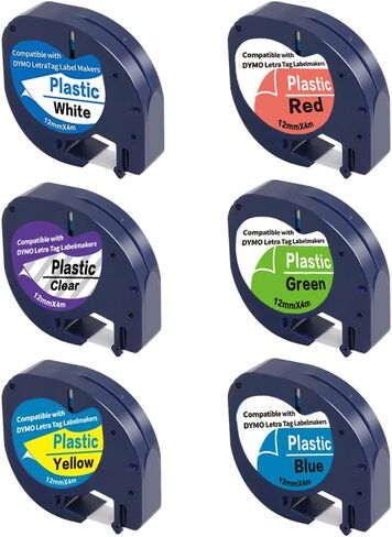 Compatible for Dymo Letratag Colorful Labels Plastic Refills LT-100T in Kuwait