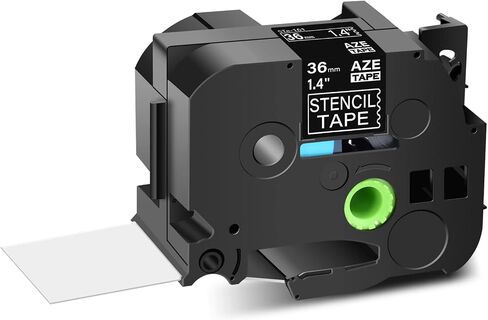 GREENCYCLE 1 Pack Black on Clear Mobile Solutions Stencil Labeling Tape Cassette Compatible for Brother STE-161 ST-161 1.5" 36mm x 3m for Ptouch PT530 PT3600 PT9400 PT9600 PT9800PCN Label Maker in Kuwait