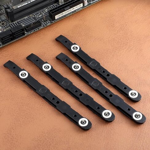 4 PCS Chassis Hard Drive Mounting Plastic Rails, Durable Anti-Scratch HDD Mount Rails Hdds Mountings Bracket Double-Deck HDD Ssd Mounting Bracket for Desktop Computer Cases, Black in Kuwait