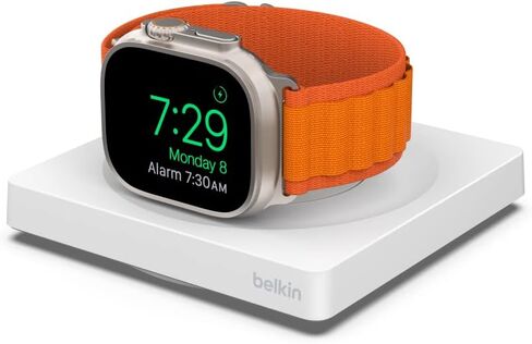 Belkin Apple Watch Charger - Fast Wireless Charging Pad - Travel Charger with Nightstand Mode W/USB-C Cable Included for Apple Watch (Compatible with All Models) - Black in Kuwait