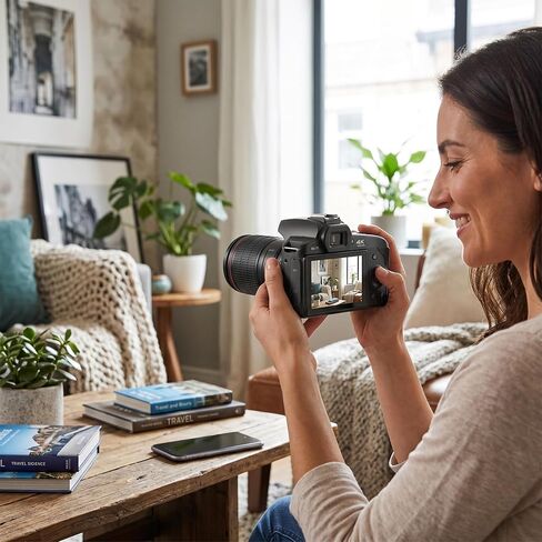 Digital Camera 4K Digital Camera 64MP Video 16x Zoom 3 Inch IPS Screen Dual Cameras Wireless Connection Camcorder with Memory Card for Travel (Blank) in Kuwait
