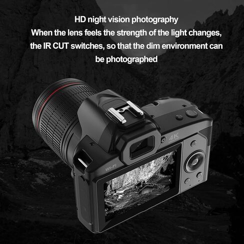 Digital Camera 4K Digital Camera 64MP Video 16x Zoom 3 Inch IPS Screen Dual Cameras Wireless Connection Camcorder with Memory Card for Travel (Blank) in Kuwait