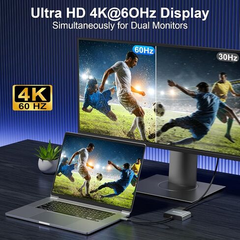 USB C to Dual 4K Displayport Splitter Adapter, USBC to Dual Display in Kuwait