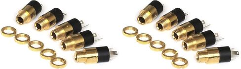 E-outstanding 5pcs Gold Plated 3.5mm Female Stereo Panel Mount Jack Connector, Audio Headphone Metal Connector in Kuwait