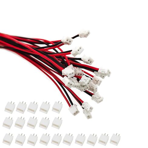 JST ZH 1.5mm 2/3/4Pin Male Connector with 200mm UL1571-24AWG Wire Cables and Female Socket Jst Connectors (ZH1.5 2pin 20 Sets) in Kuwait