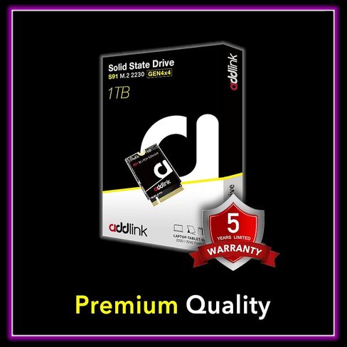 Addlink S91 1TB 2230 NVMe High Performance PCIe Gen4x4 2230 3D NAND SSD - Read Speed up to 4900 MB/s Compatible with Steam Deck, ROG Ally, Laptop, Internal Solid State Drive - (ad1TBS91M2P) in Kuwait