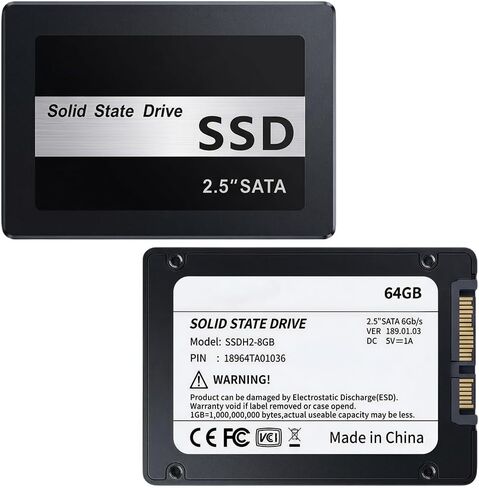 64GB Internal Solid State Drive SSD, SATA III 4Gb/s, 2.5 Inch – Up to 560MB/s Read, Upgrade for Laptop & Desktop PC (Perfect for Creators, IT Pros, Everyday Users) in Kuwait