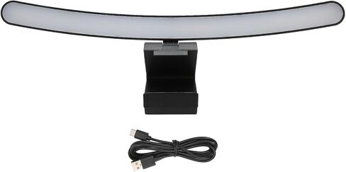 Computer Screen Light, Curved PC Screen Light Bar Space Saving Touch Control 3 Color Temperature Stepless Dimming for Home in Kuwait