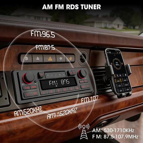 Single Din Retro Bluetooth Radio: European Style Stereo for Classic Cars in Kuwait