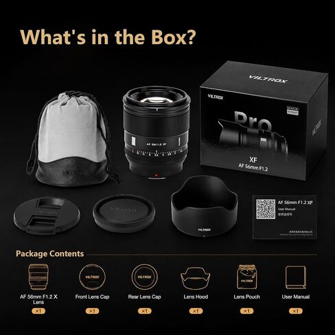 VILTROX 56mm F1.2 Pro XF Mount Lens for Fuji X-Mount APS-C Camera Lenses in Kuwait