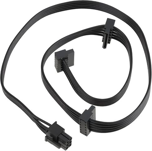 Black Hard Drive Power Module Cable 6-pin to SATA X3 Right Angle Compatible with Corsair RM1000X, RM850X, RM750X in Kuwait