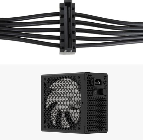 Black Hard Drive Power Module Cable 6-pin to SATA X3 Right Angle Compatible with Corsair RM1000X, RM850X, RM750X in Kuwait