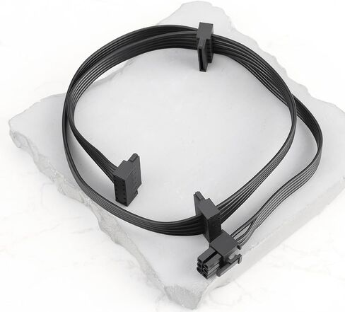 Black Hard Drive Power Module Cable 6-pin to SATA X3 Right Angle Compatible with Corsair RM1000X, RM850X, RM750X in Kuwait