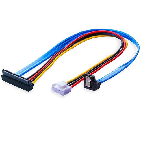 SATA Power Data Combo Cable 22Pin (7+15) to VH3.96 4Pin 90 Degree Right Angle Extension Cord for DVR NVR Surveillance Hard Drive SSD HDD – 30cm in Kuwait
