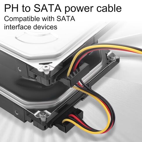 PH2.0 4Pin Male to SATA 15Pin Female Power Cable 35cm for ITX Motherboard HDD SSD DVD-ROM in Kuwait