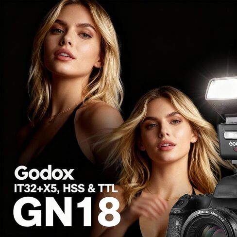 Godox IT32 TTL Camera Flash with X5S Flash Trigger for Sony Cameras,Included MA02 Magnetic kit, Magnetic Hotshoe & Trigger 2-in-1,Colorful Touch Screen,Rotatable Flash Head in Kuwait