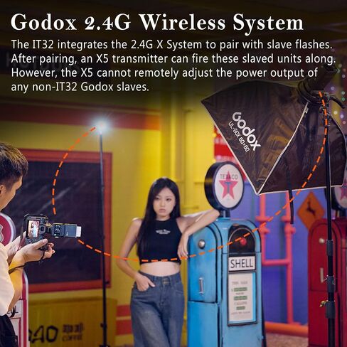 Godox IT32 TTL Camera Flash with X5S Flash Trigger for Sony Cameras,Included MA02 Magnetic kit, Magnetic Hotshoe & Trigger 2-in-1,Colorful Touch Screen,Rotatable Flash Head in Kuwait