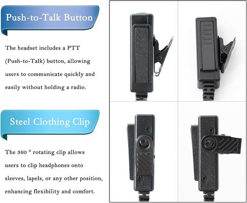 1PC XPR3300e XPR3500e Earpiece Fit for Motorola XPR3300 XPR3500 XPR 3300 XPR 3500 XPR 3300e XPR 3500e DP2400 DEP550 MTP3150 XiR P6600 Radio, Acoustic Tube Headset with PTT Mic in Kuwait