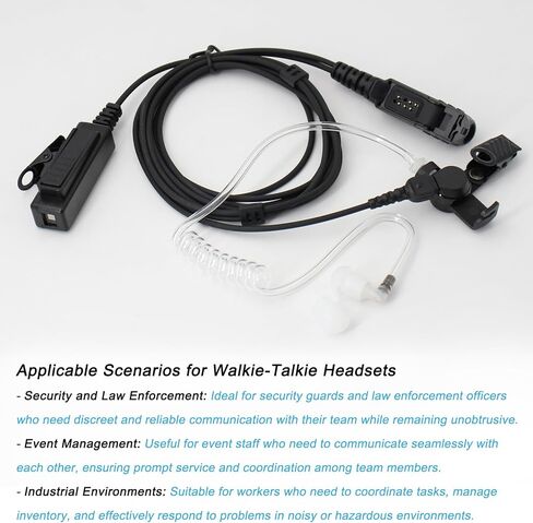 1PC XPR3300e XPR3500e Earpiece Fit for Motorola XPR3300 XPR3500 XPR 3300 XPR 3500 XPR 3300e XPR 3500e DP2400 DEP550 MTP3150 XiR P6600 Radio, Acoustic Tube Headset with PTT Mic in Kuwait