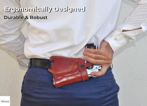 Ottoza Handmade Leather Gun Holster 1911 Holster Right Hand - SOB Holster for 1911 Gun Holster fits Most Models 1911 COLT- Kimber - Ruger and More Without Rail No:264 in Kuwait