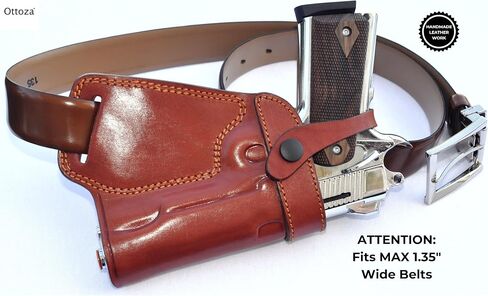 Ottoza Handmade Leather Gun Holster 1911 Holster Right Hand - SOB Holster for 1911 Gun Holster fits Most Models 1911 COLT- Kimber - Ruger and More Without Rail No:264 in Kuwait