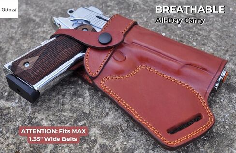 Ottoza Handmade Leather Gun Holster 1911 Holster Right Hand - SOB Holster for 1911 Gun Holster fits Most Models 1911 COLT- Kimber - Ruger and More Without Rail No:264 in Kuwait
