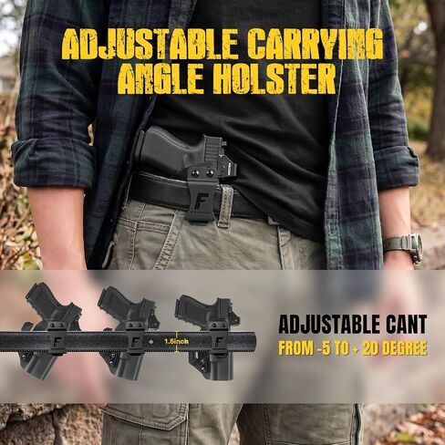 Glock 19 Holster,Kydex Holster with Optic Cut & Claw,Compatible with Glock17,19,19X,26,32,42,43,44,45,48 Gen (1-5) Pistol Right Hand Draw|Adjustable Cant &Tension | Comfortable | No-Scratch in Kuwait