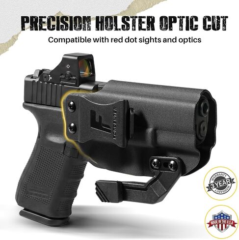 Glock 19 Holster,Kydex Holster with Optic Cut & Claw,Compatible with Glock17,19,19X,26,32,42,43,44,45,48 Gen (1-5) Pistol Right Hand Draw|Adjustable Cant &Tension | Comfortable | No-Scratch in Kuwait
