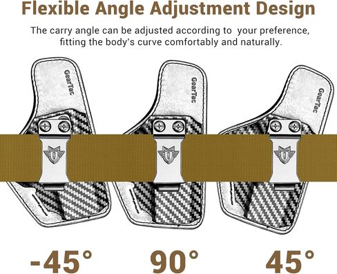 IWB Holster for Glock 43 43X | Carbon Fiber Pattern Kydex & Leather Hybrid | Optics Ready Concealed Carry | Adjustable Retention & Cant | Right Hand Inside Waistband in Kuwait