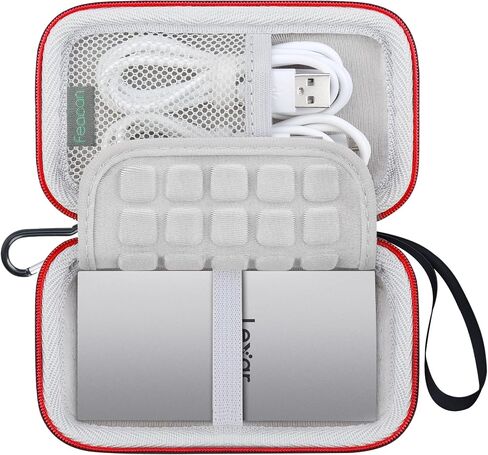 Hard Case for Lexar ES3 External Portable SSD, USB 3.2 Gen2 Portable SSD Solid State Drive, Travel Case Protective Shockproof Cover Storage Bag Case with SD Card Slot (Case Only), Gray in Kuwait