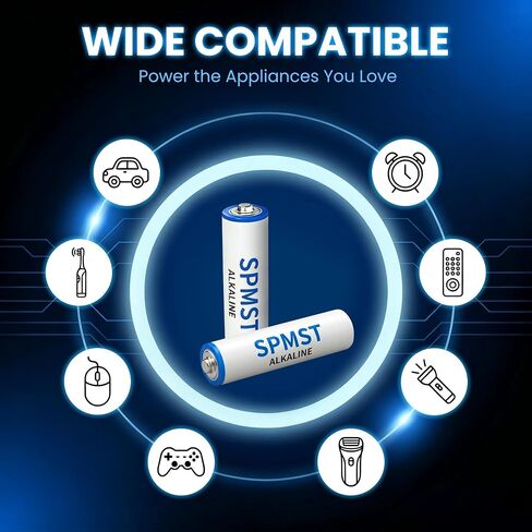SPMST-Alkaline AA Batteries 1.5V, 40 Count Non-Rechargeable Double A Batteries, Long-Lasting Power AA Battery for Daily Household Electronic Device, 10-Year Shelf Life in Kuwait
