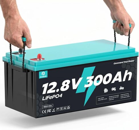 12V 300Ah LiFePO4 Battery, 3840Wh Deep Cycle Lithium Battery, 200A BMS, 15000+ Cycles, Low-Temp Cutoff Protection, Lithium Battery for Solar, RV, Marine, Off Grid in Kuwait